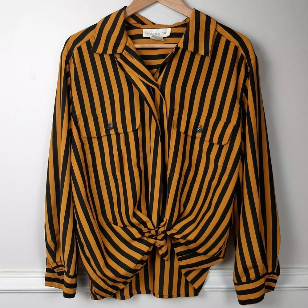 Vintage Jones New York Blouse Stripe Button Up